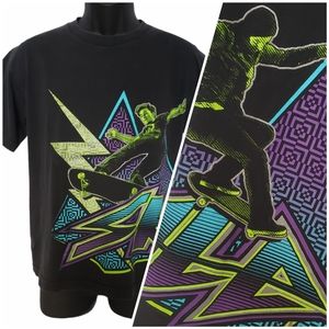 Vintage 90s Skateboard Shirt Front and Back.